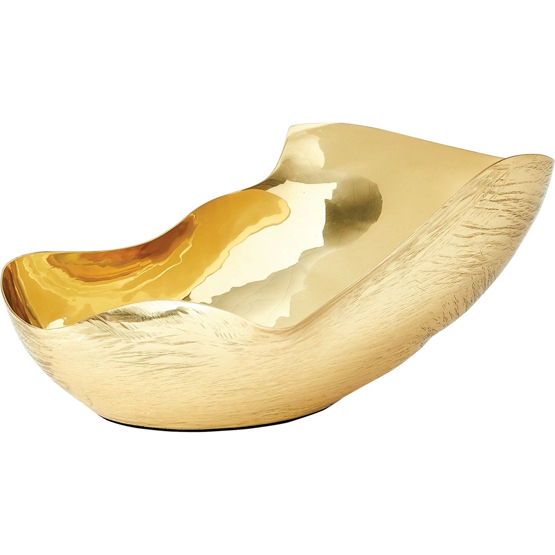 Free Form Bowl by Global Views. Made from brass in a modern style.