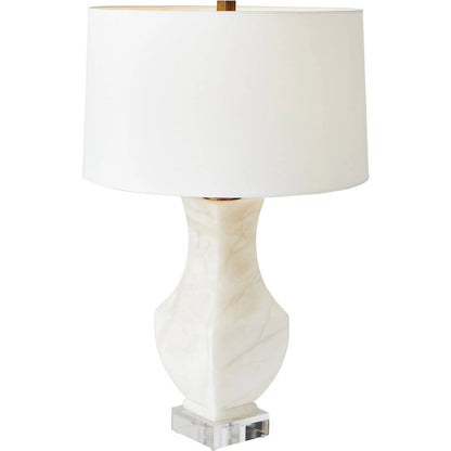 Alabaster Square Urn Lamp by Global Views in alabaster and brass. Made from unique in a modern style.
