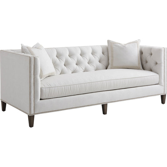 Monaco Sofa by Lexington in misty gray. Made from unique in a cottage & farmhouse style.