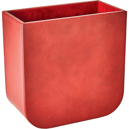 Radius Edge Leather Wastebasket by Global Views. Made from unique in a transitional style.
