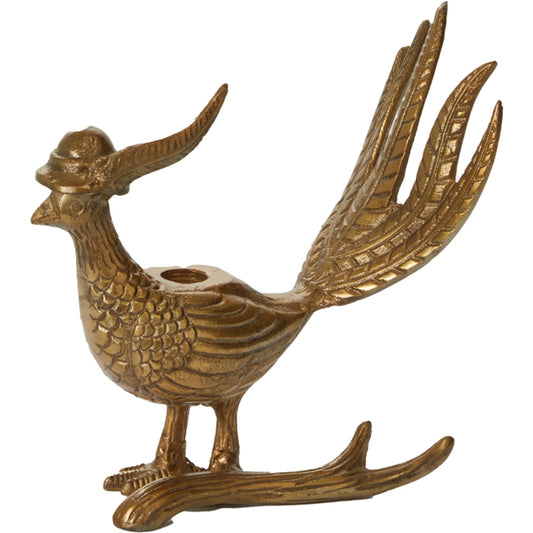 E+E Pheasant Candlestick Avery by Accent Decor in antique-gold. Made from metal in a unique style.