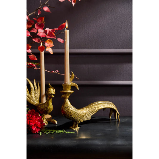 E+E Pheasant Candlestick Emerson by Accent Decor in antique-gold. Made from metal in a unique style.