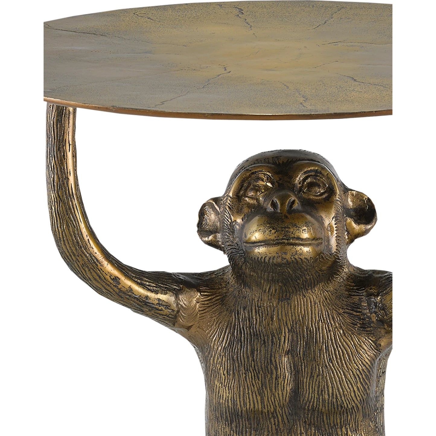 005 SR-890040 | Closeup | Abu Accent Table by Currey and Company in antique gold. Made from cast aluminum in a eclectic & global style.