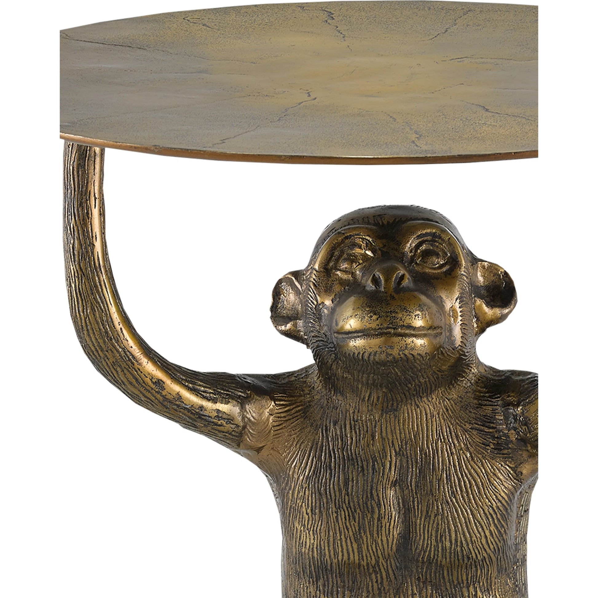 Abu Accent Table by Currey and Company in antique gold. Made from cast aluminum in a eclectic & global style.