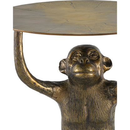 Abu Accent Table by Currey and Company in antique gold. Made from cast aluminum in a eclectic & global style.