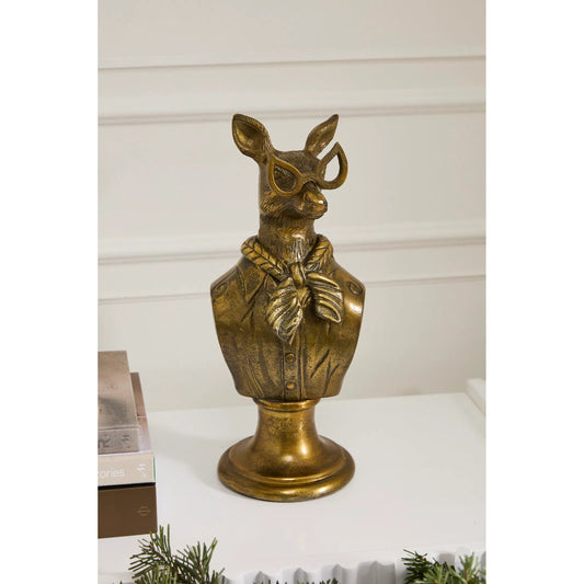 E+E Bust Margie by Accent Decor in antique, gold. Made from metal in a unique style.