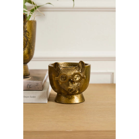 E+E Pot Louie by Accent Decor in antique, gold. Made from metal in a unique style.