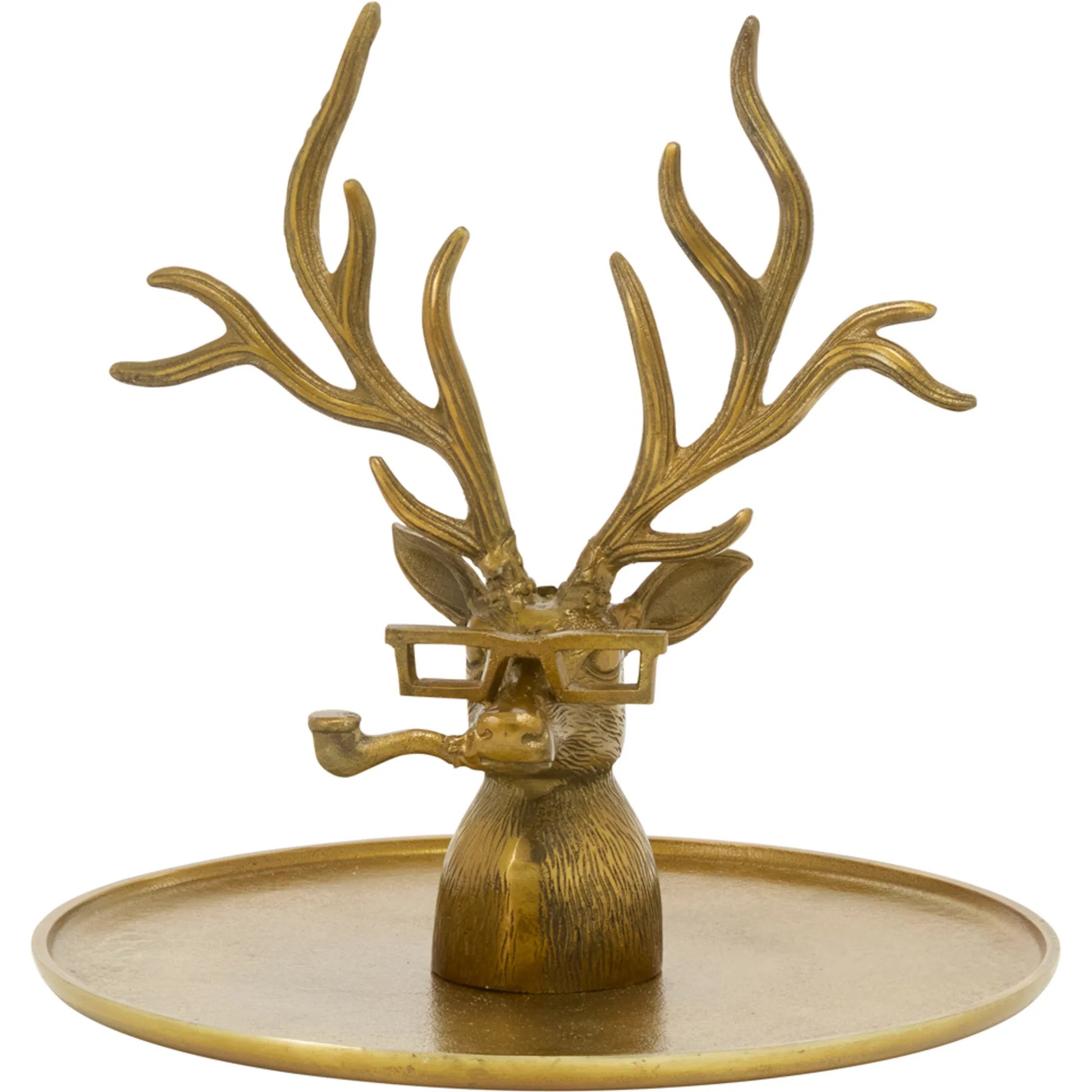 E+E Frankie Tray by Accent Decor in antique, gold. Made from metal in a unique style.