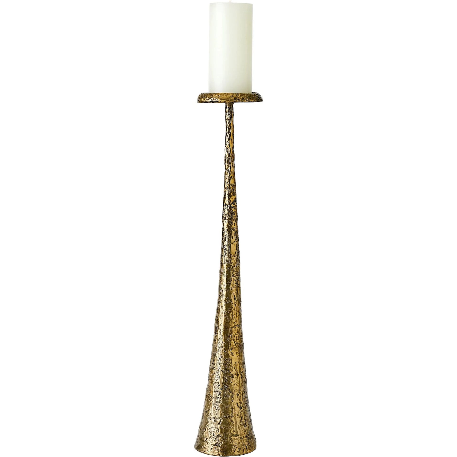 Beacon Candle Holder by Global Views in red and antique brass. Made from unique in a unique style.