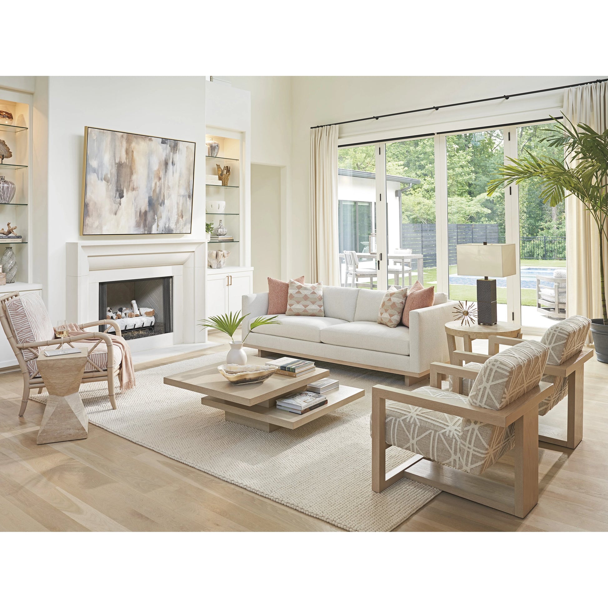 Shea Faceted Accent Table by Tommy Bahama Home in sand drift. Made from unique in a modern style.