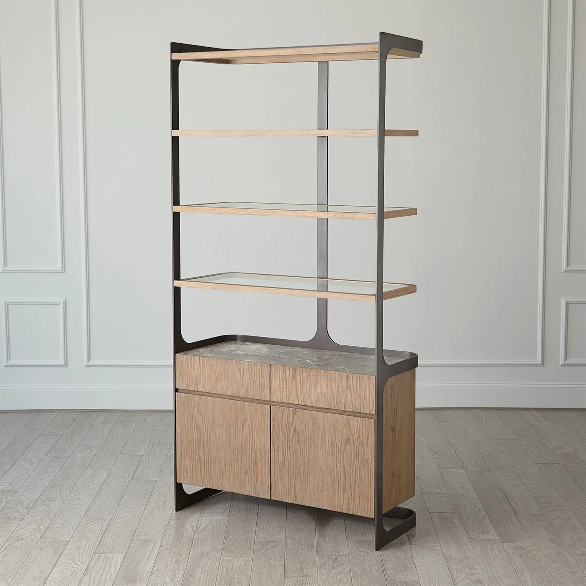 Element Etagere by Global Views in grey and marble. Made from unique in a modern style.