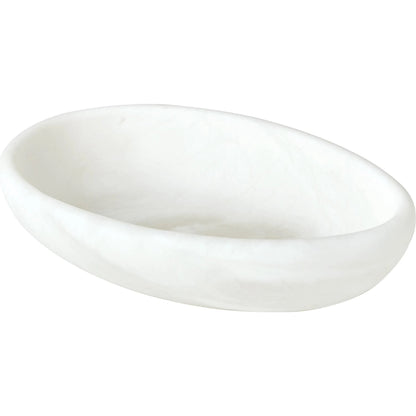 Oblique Alabaster Bowl by Global Views in white. Made from alabaster in a unique style.
