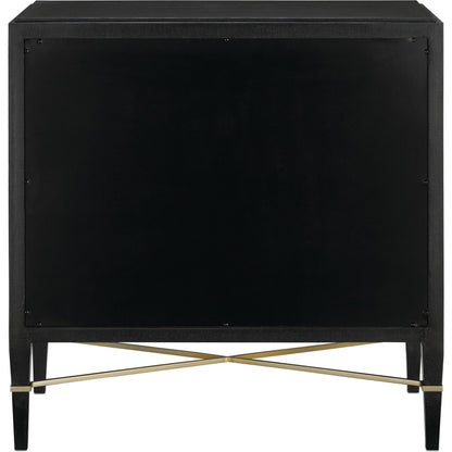 Verona Chest by Currey and Company in black, champagne. Made from solid wood, engineered hardwood in a modern style.