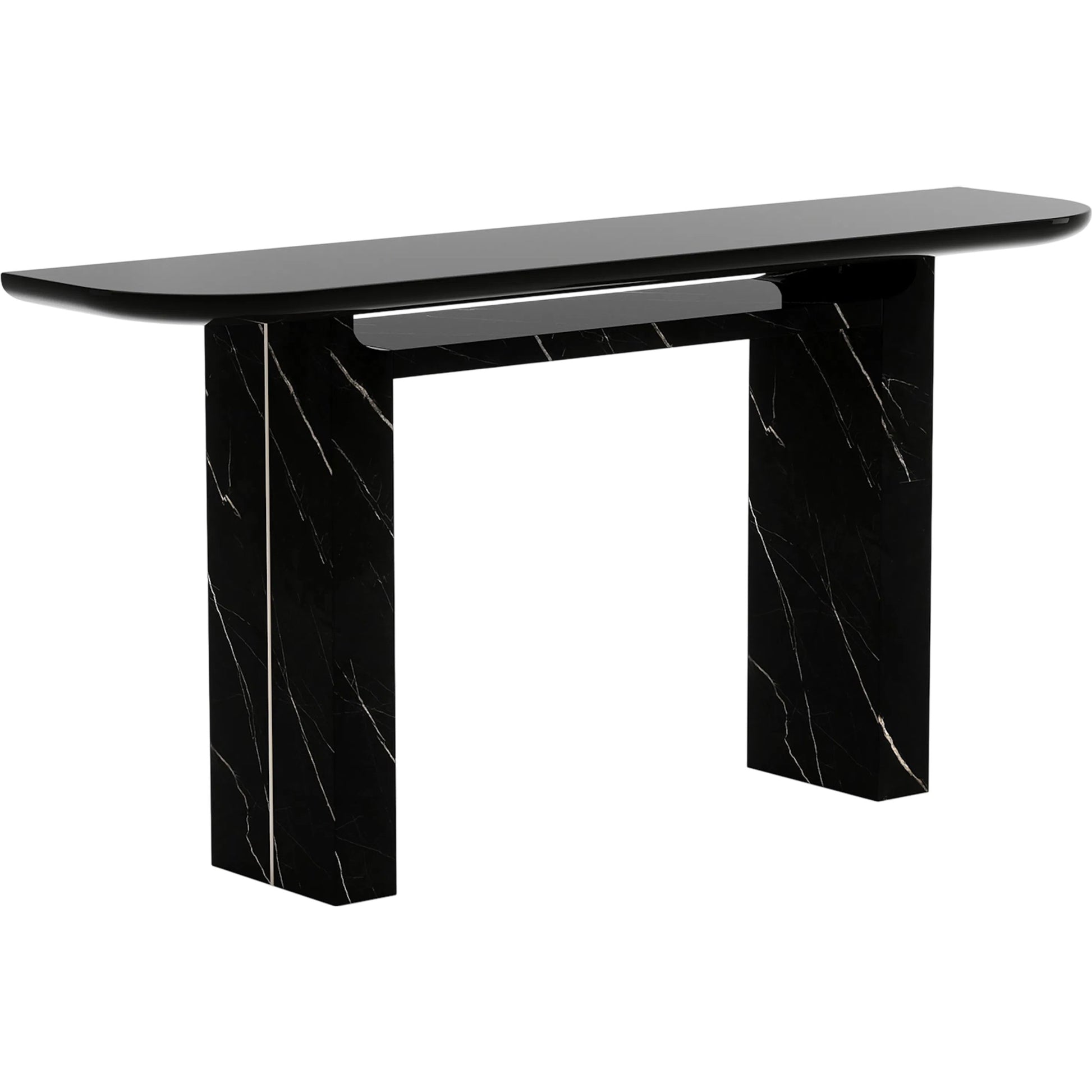Overlap Console by Caracole. Made from stone in a modern style.