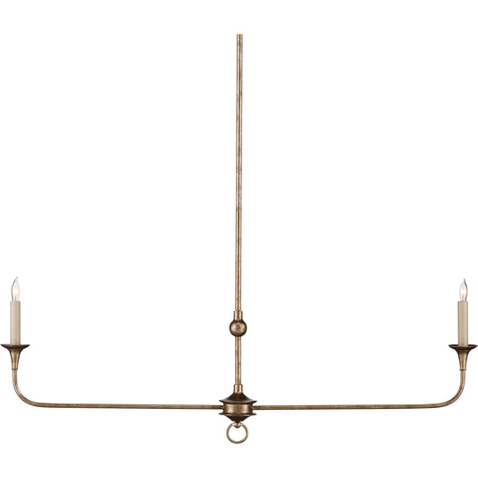 Nottaway Linear Chandelier by Currey and Company. Made from wrought iron in a traditional style.
