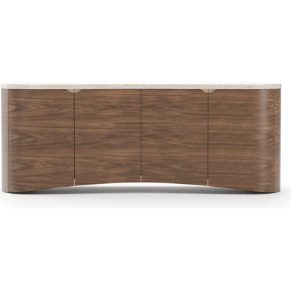 Fleur Sideboard by Caracole in gold and porcini. Made from unique in a transitional style.