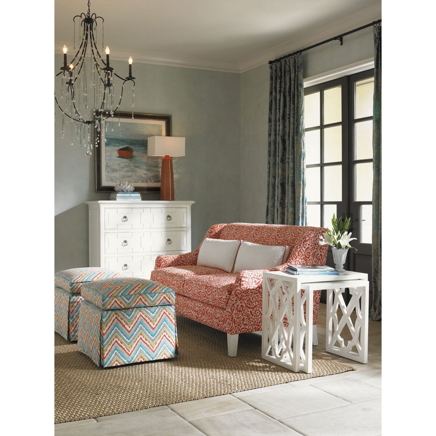 004 SR-836445 | Lifestyle | Somers Isle Hall Chest by Tommy Bahama Home in white. Made from unique in a traditional style.