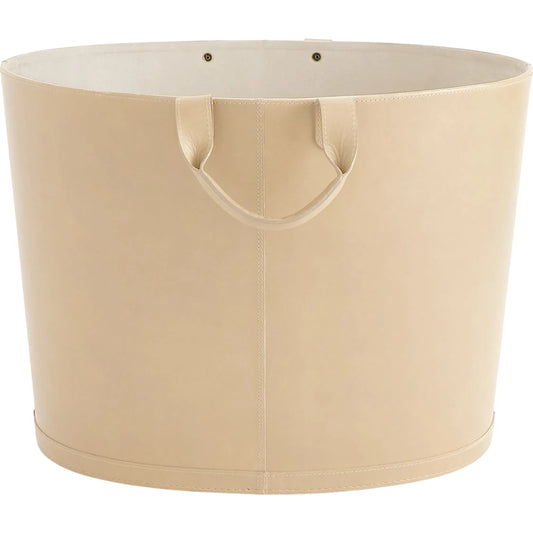 Oversized Oval Leather Basket by Global Views in marble. Made from unique in a unique style.
