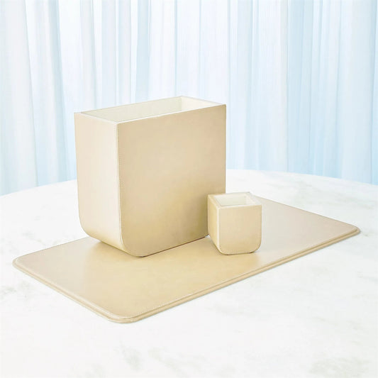 Radius Edge Leather Pencil Cup by Global Views. Made from unique in a transitional style.