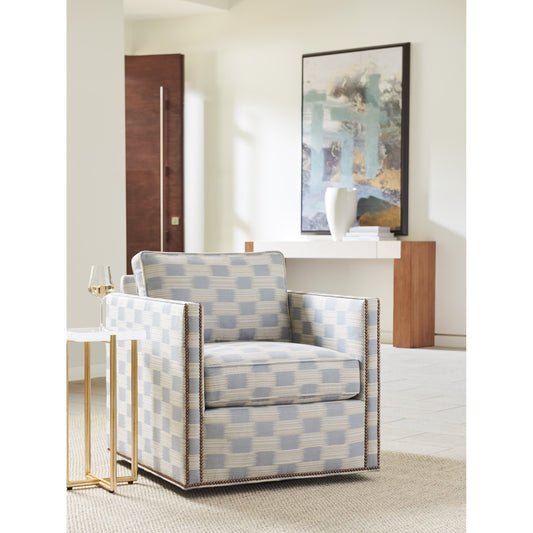 Hinsdale Swivel Chair by Tommy Bahama Home in gray. Made from unique in a transitional style.