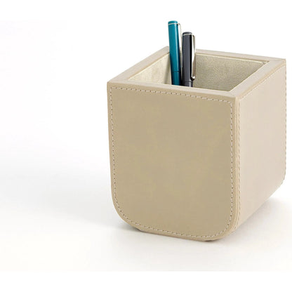 Radius Edge Leather Pencil Cup by Global Views. Made from unique in a transitional style.