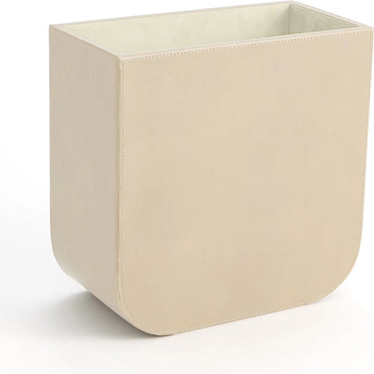 Radius Edge Leather Wastebasket by Global Views. Made from unique in a transitional style.