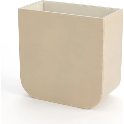 Radius Edge Leather Wastebasket by Global Views. Made from unique in a transitional style.