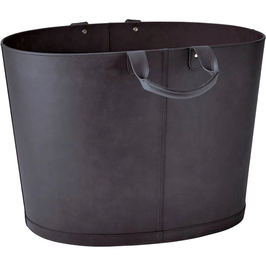 Oversized Oval Leather Basket by Global Views in marble. Made from unique in a unique style.