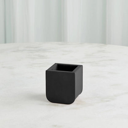 Radius Edge Leather Pencil Cup by Global Views. Made from unique in a transitional style.