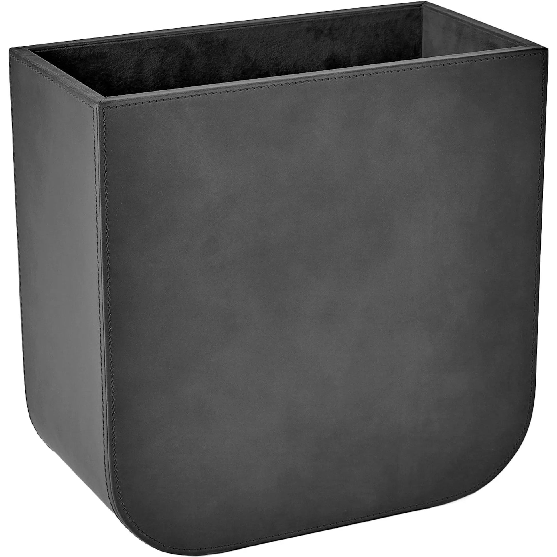 Radius Edge Leather Wastebasket by Global Views. Made from unique in a transitional style.
