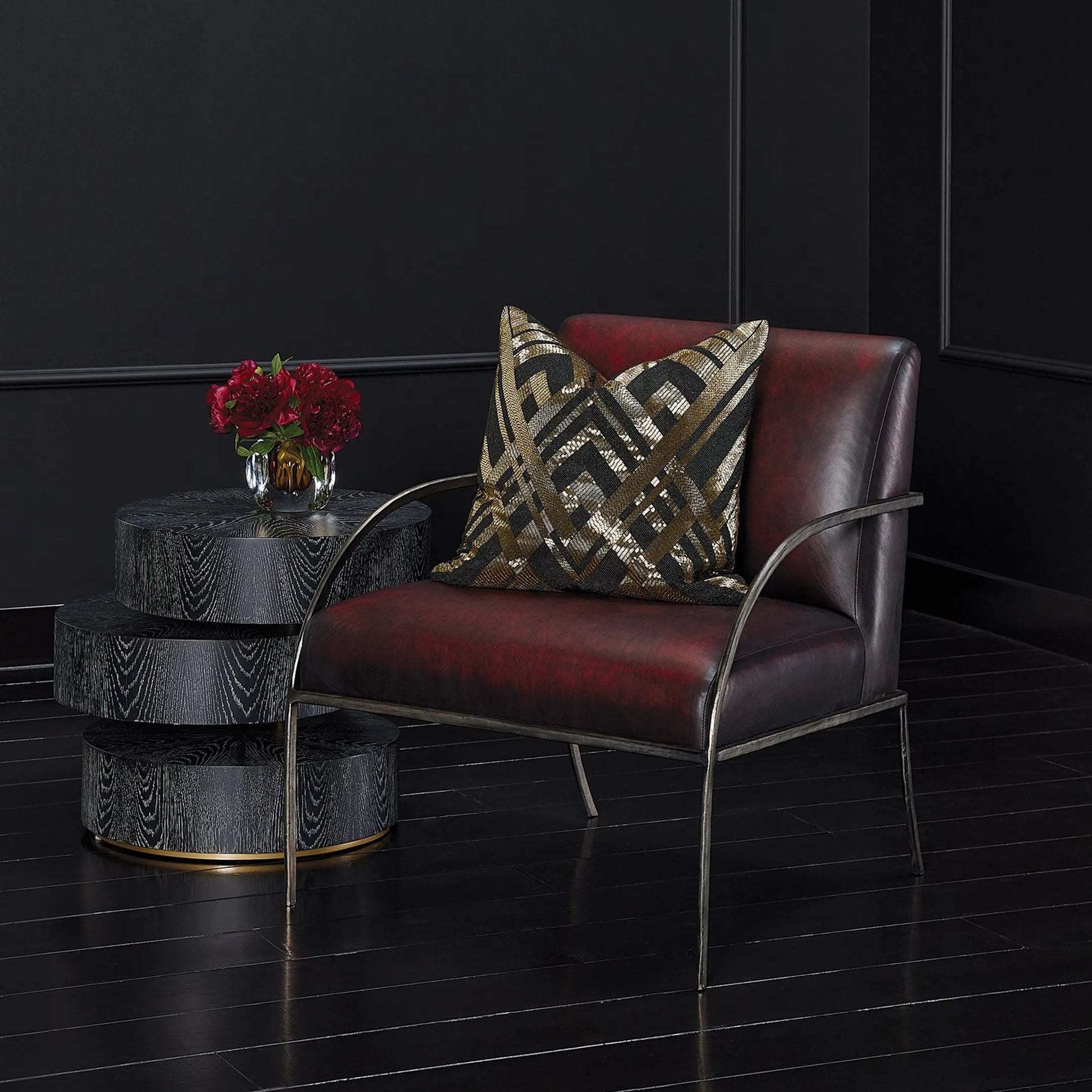 Square Vase by Global Views in amber. Made from artglass in a eclectic & global style.