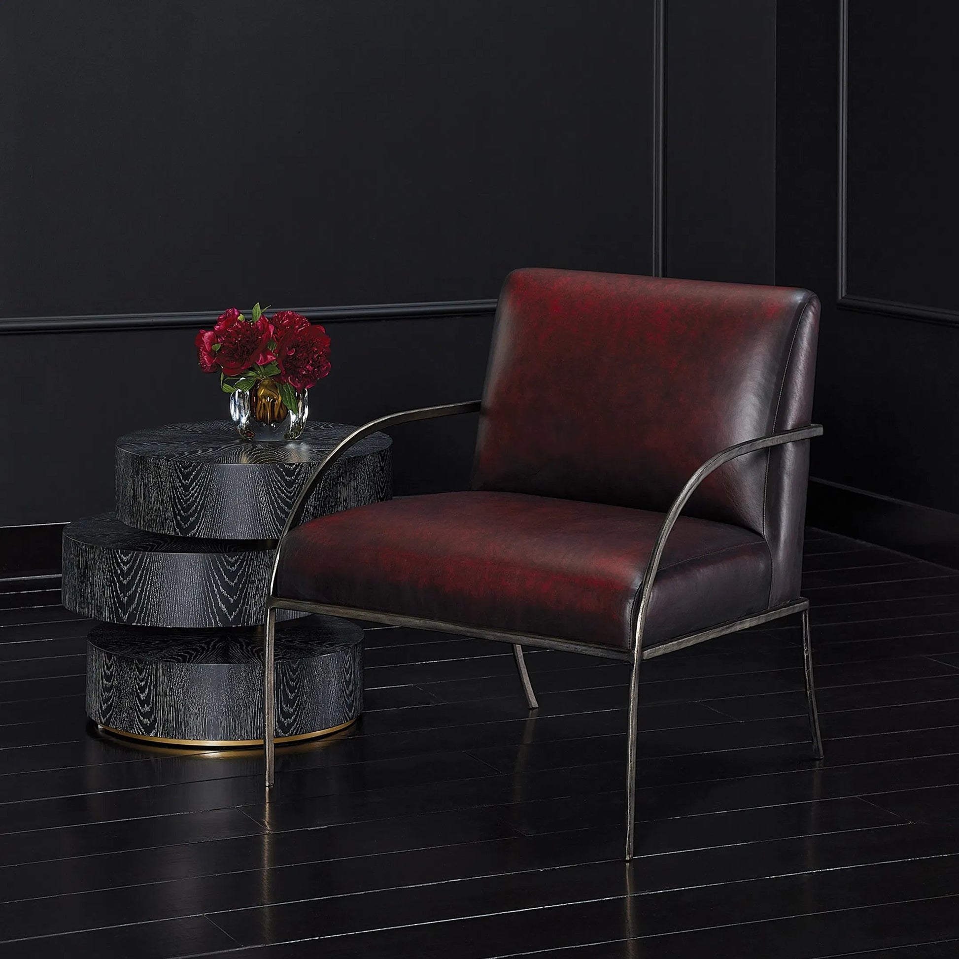 Square Vase by Global Views in amber. Made from artglass in a eclectic & global style.