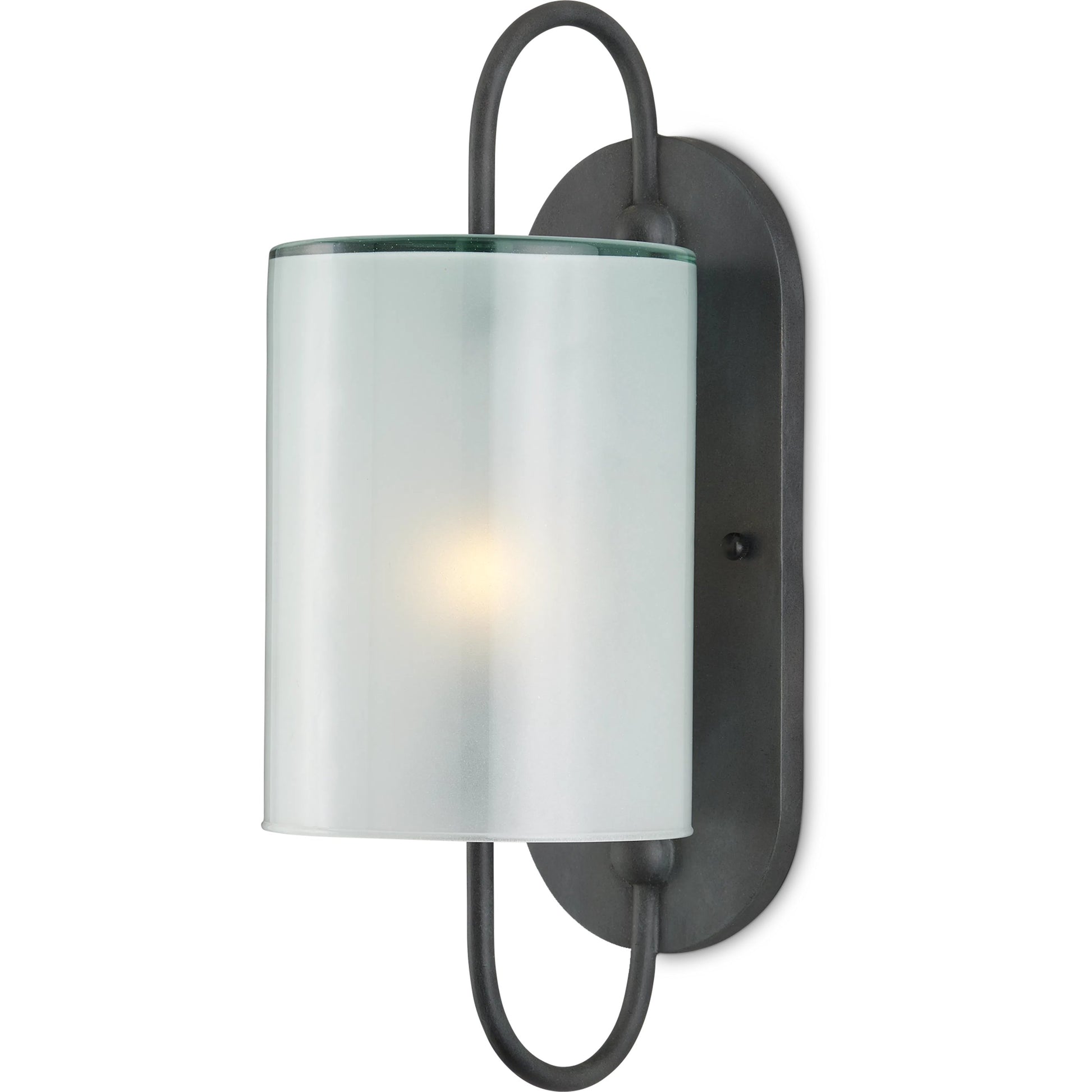 Glacier Wall Sconce by Currey and Company. Made from wrought iron, glass in a traditional style.