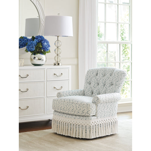 Kempton Swivel Chair by Lexington in ivory. Made from unique in a cottage & farmhouse style.