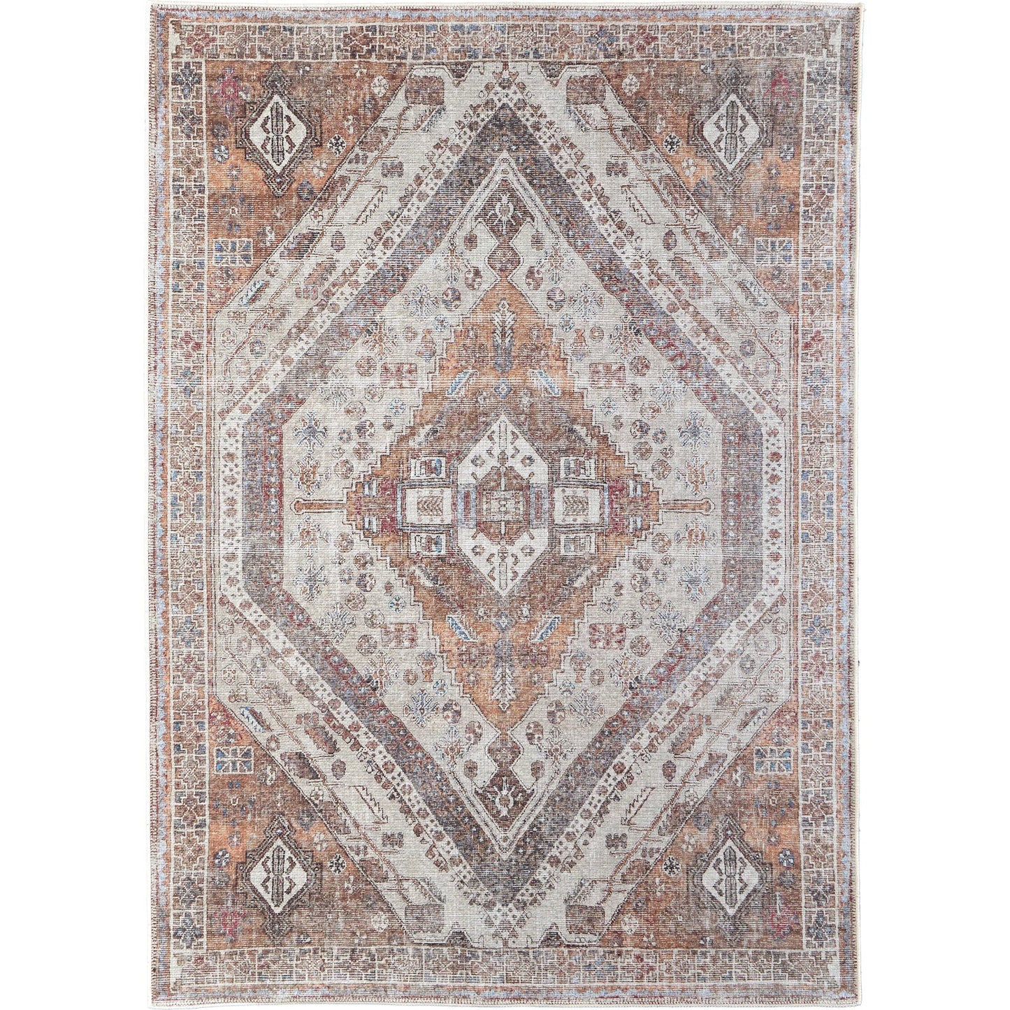 000 SI-1752798,SI-1752799,SI-1752800 | Primary Silo | Percy Transitional Rug - 39ANF by Feizy in ivory, orange, brown. Made from polyester in a unique style.