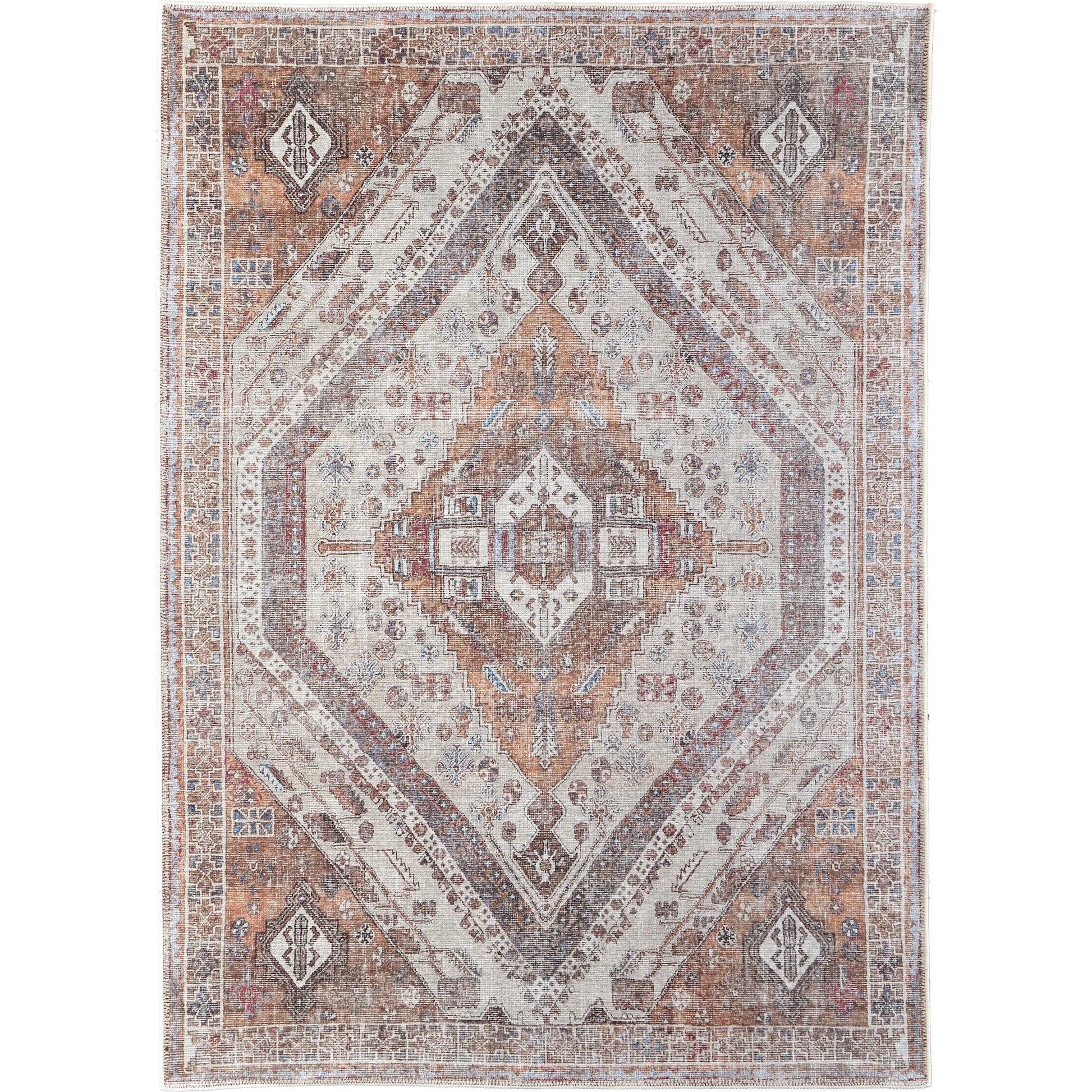Percy Transitional Rug - 39ANF by Feizy in ivory, orange, brown. Made from polyester in a unique style.