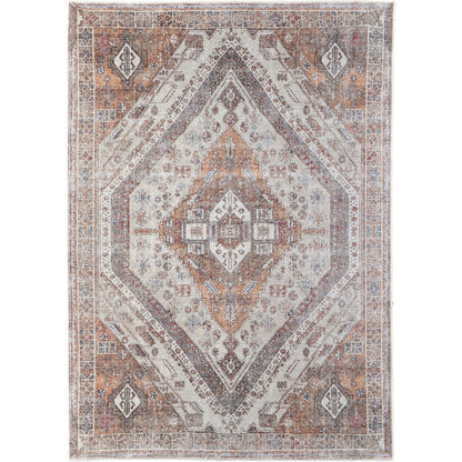 Percy Transitional Rug - 39ANF by Feizy in ivory, orange, brown. Made from polyester in a unique style.