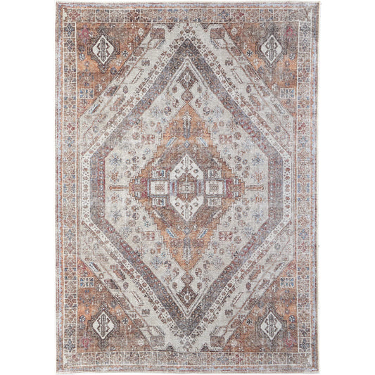 Percy Transitional Rug - 39ANF by Feizy in ivory, orange, brown. Made from polyester in a unique style.