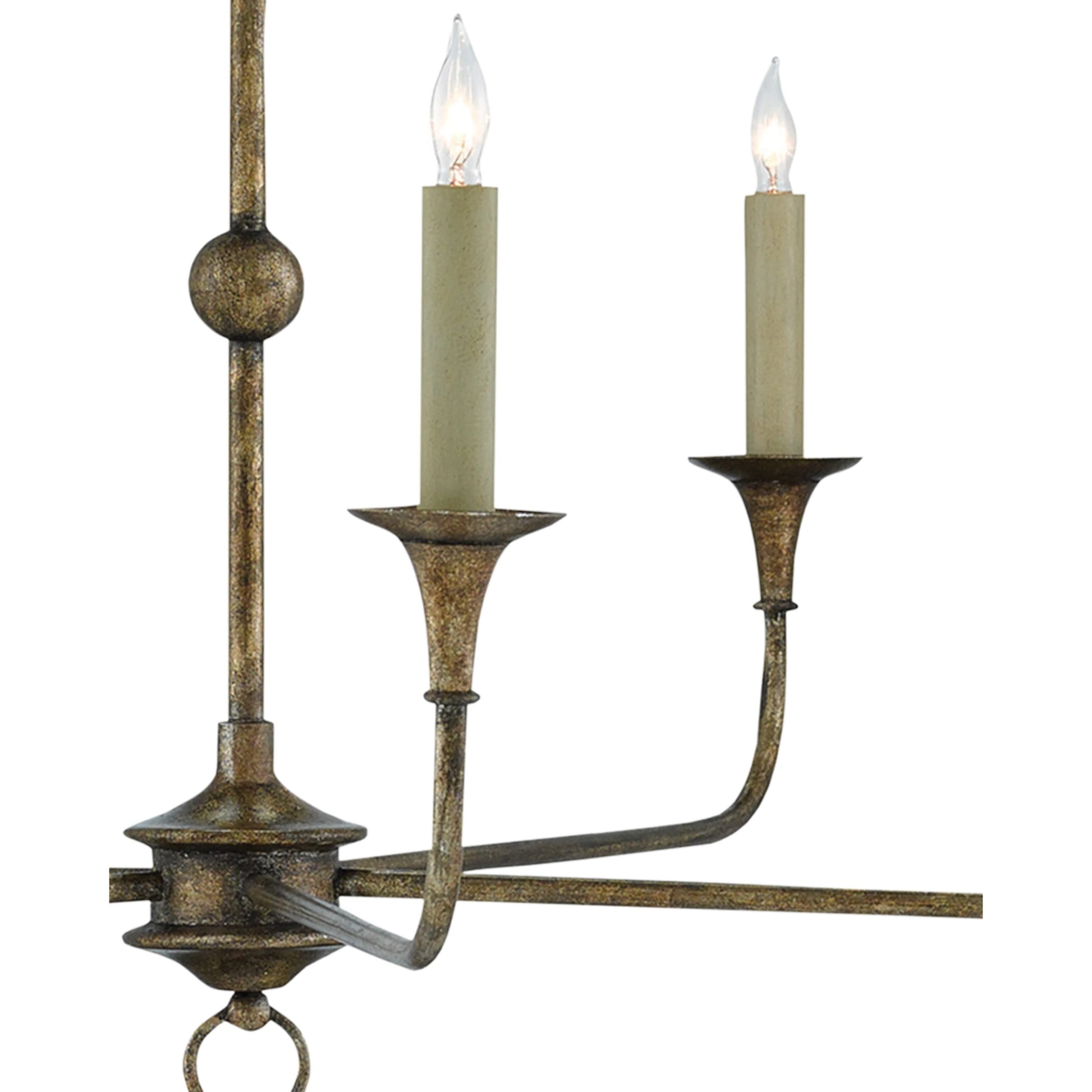 Nottaway Chandelier by Currey and Company. Made from wrought iron in a modern style.
