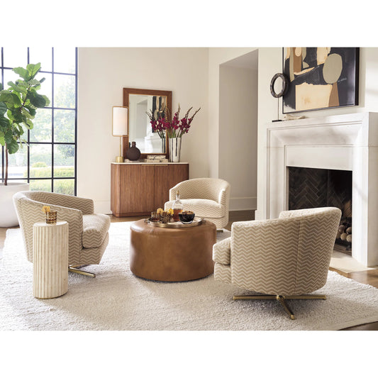 Culver Chairside Table by Lexington. Made from limestone in a unique style.