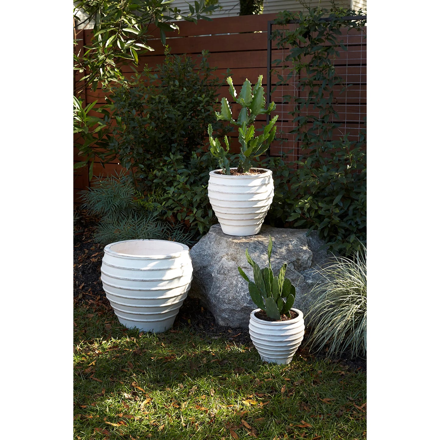 004 SI-2255672 | Lifestyle | Porto Planter by Accent Decor in white. Made from ceramic in a modern style.