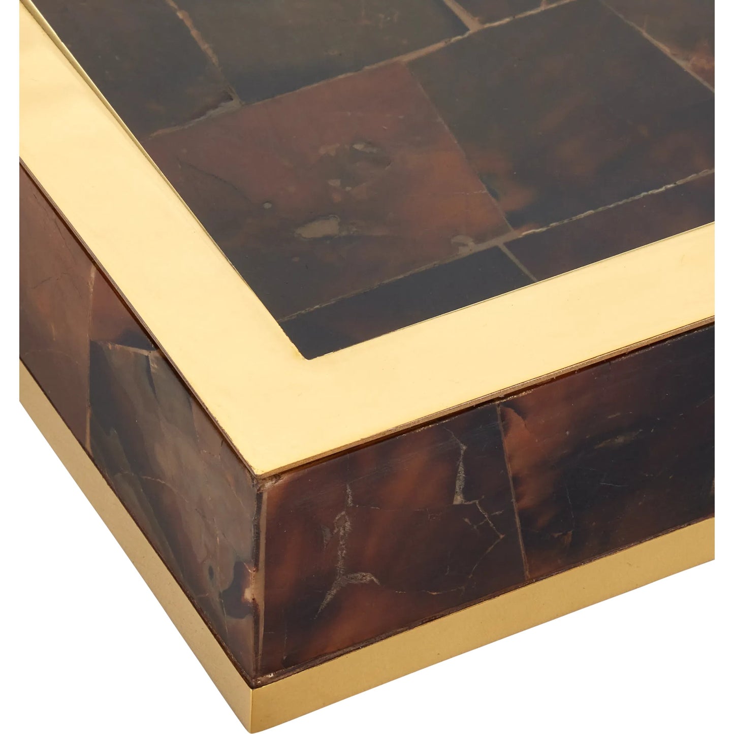 005 SI-2386994 | Closeup | Casey Brown Tray Set by Currey and Company in natural, brass. Made from pen shell, stainless steel, wood in a eclectic & global style.