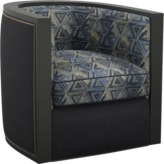 Palermo Swivel Chair by Lexington in blue, aqua. Made from mahogany, fabric in a unique style.