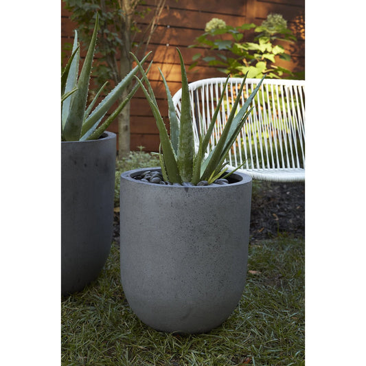 Leith Planter by Accent Decor in grey. Made from fiber composite in a modern style.