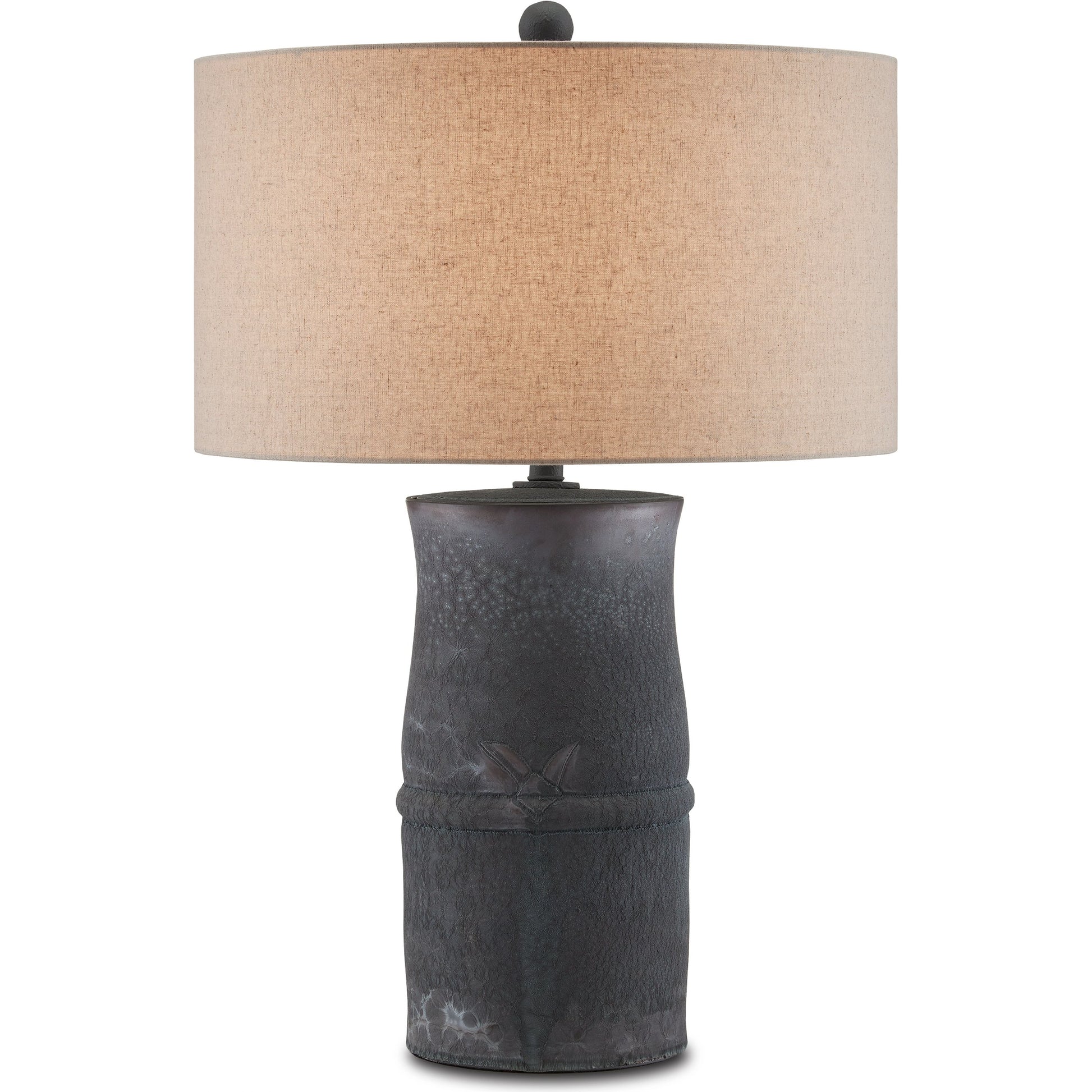 Croft Table Lamp by Currey and Company in charcoal. Made from ceramic in a cottage & farmhouse style.