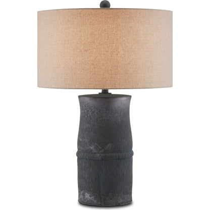 Croft Table Lamp by Currey and Company in charcoal. Made from ceramic in a cottage & farmhouse style.