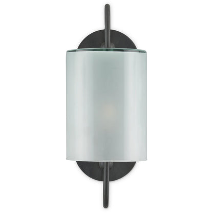 Glacier Wall Sconce by Currey and Company. Made from wrought iron, glass in a traditional style.