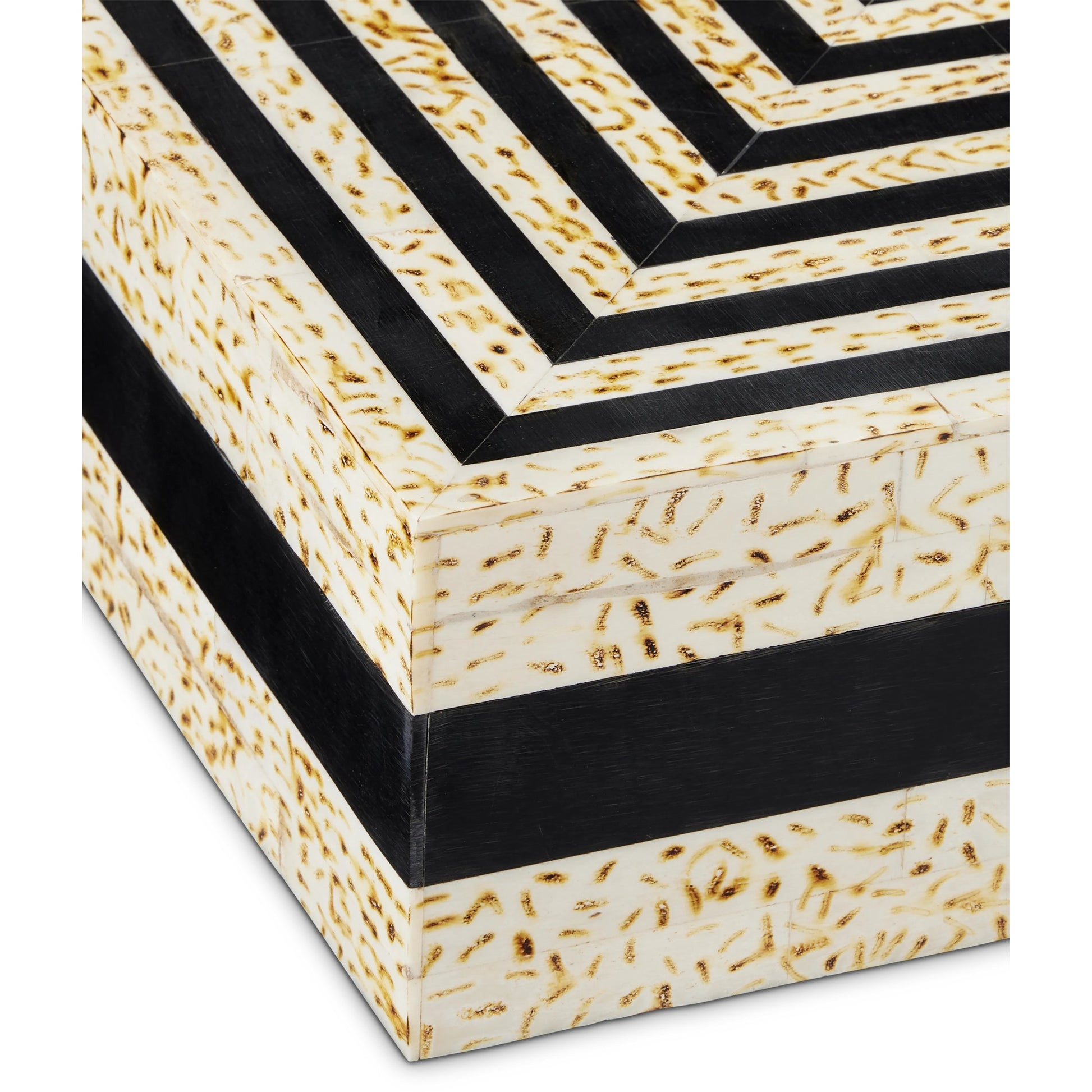 Taurus Box Set by Currey and Company in natural, black. Made from bone, composite, linen in a modern style.