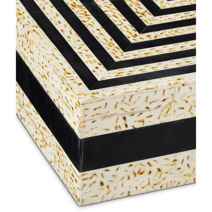 Taurus Box Set by Currey and Company in natural, black. Made from bone, composite, linen in a modern style.