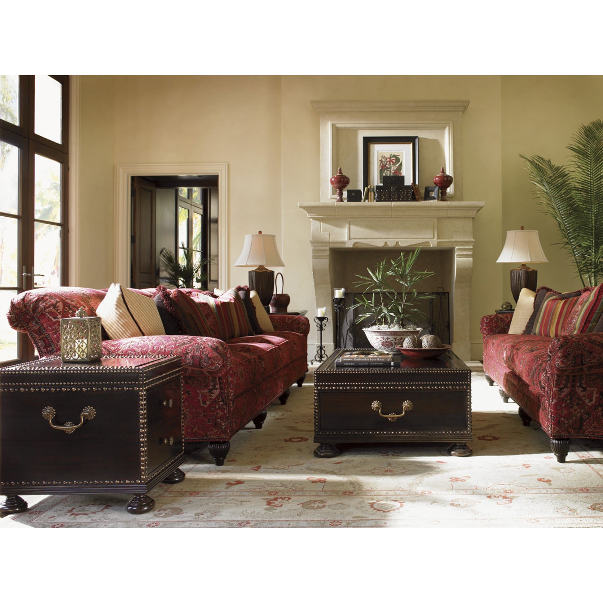 Sunset Cay Cocktail Table by Tommy Bahama Home in mahogany. Made from unique in a transitional style.